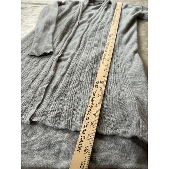 Calvin Klein jeans Women's 100% Cashmere Open Front Pale Gray Sweater Sz s - Picture 12 of 16